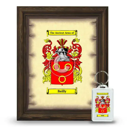 Bailly Framed Coat of Arms and Keychain - Brown