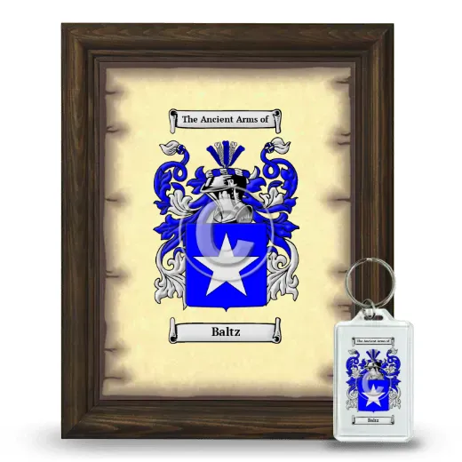Baltz Framed Coat of Arms and Keychain - Brown