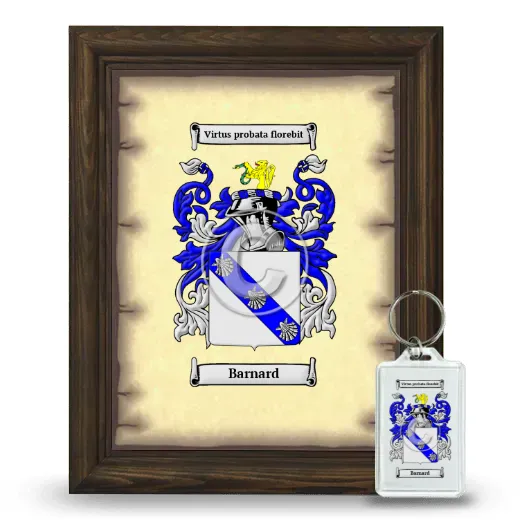 Barnard Framed Coat of Arms and Keychain - Brown