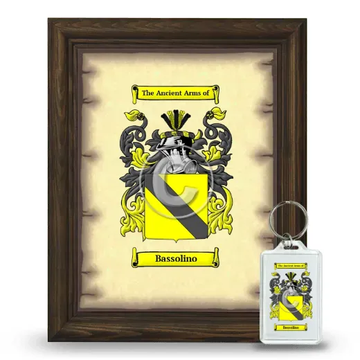 Bassolino Framed Coat of Arms and Keychain - Brown