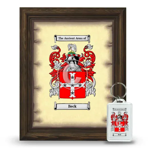 Beck Framed Coat of Arms and Keychain - Brown