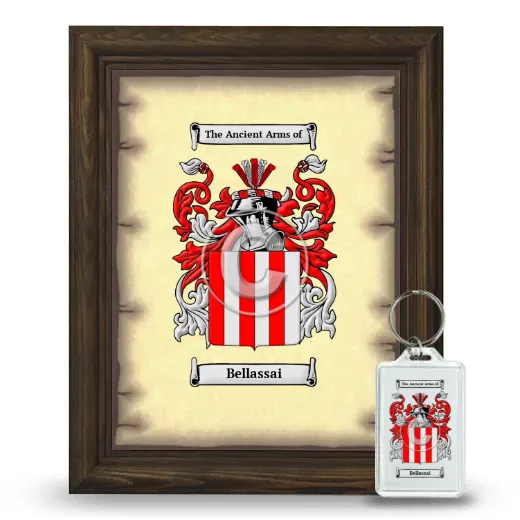 Bellassai Framed Coat of Arms and Keychain - Brown