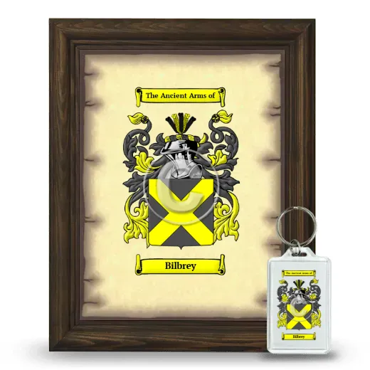 Bilbrey Framed Coat of Arms and Keychain - Brown