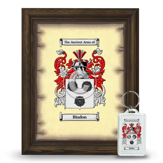 Bindon Framed Coat of Arms and Keychain - Brown