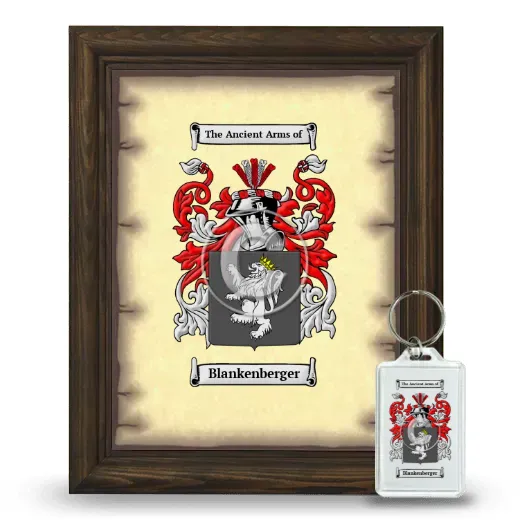 Blankenberger Framed Coat of Arms and Keychain - Brown