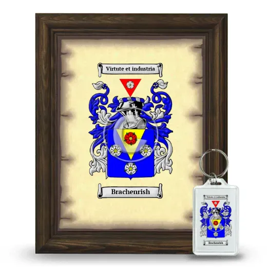 Brachenrish Framed Coat of Arms and Keychain - Brown