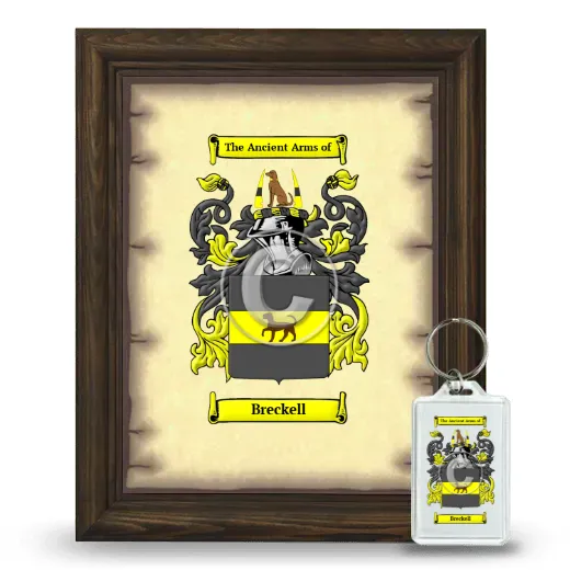 Breckell Framed Coat of Arms and Keychain - Brown