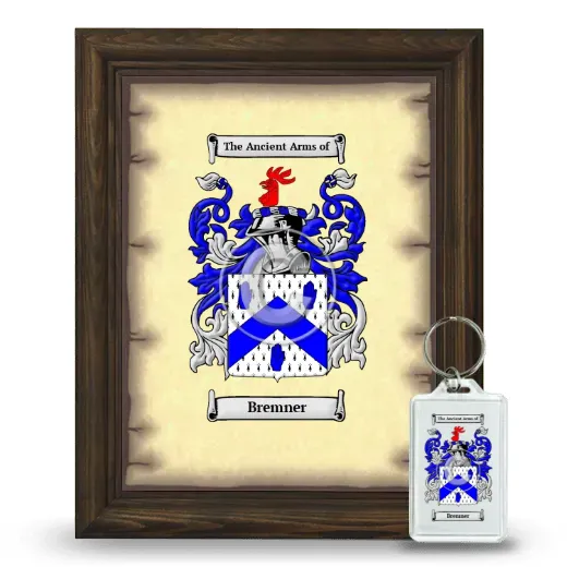 Bremner Framed Coat of Arms and Keychain - Brown