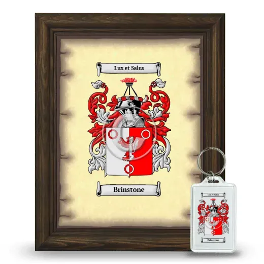 Brinstone Framed Coat of Arms and Keychain - Brown