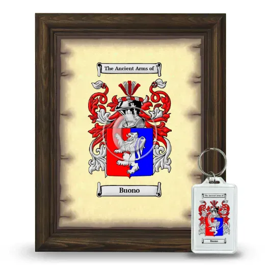 Buono Framed Coat of Arms and Keychain - Brown