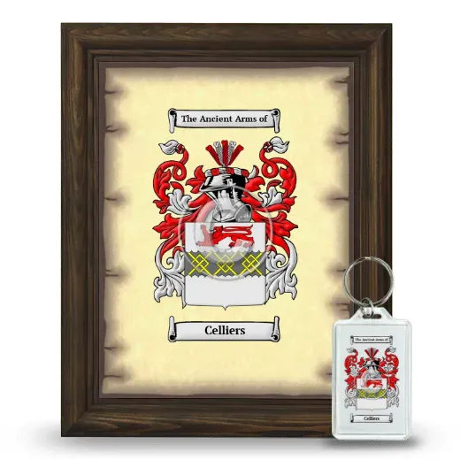 Celliers Framed Coat of Arms and Keychain - Brown