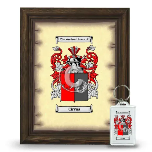 Ciryna Framed Coat of Arms and Keychain - Brown