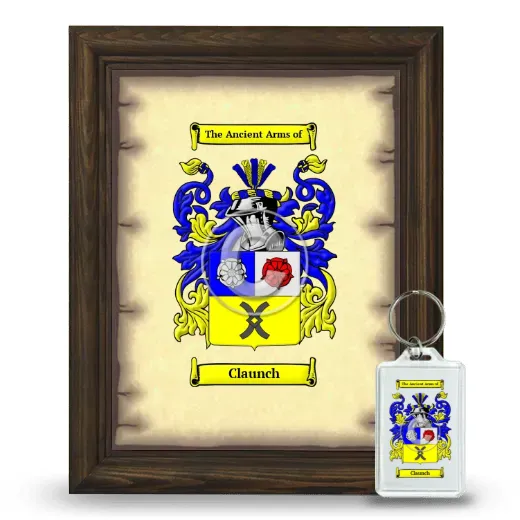 Claunch Framed Coat of Arms and Keychain - Brown