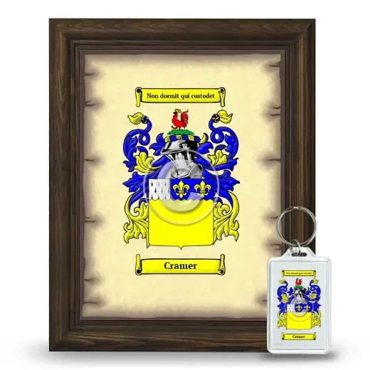 Cramer Framed Coat of Arms and Keychain - Brown