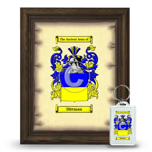 Dittman Framed Coat of Arms and Keychain - Brown
