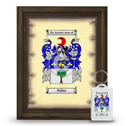 Dolan Framed Coat of Arms and Keychain - Brown