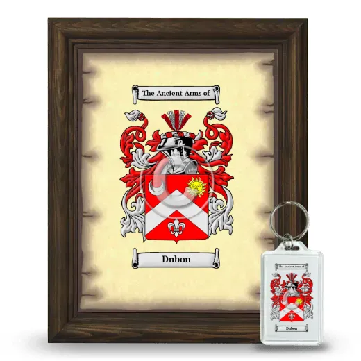 Dubon Framed Coat of Arms and Keychain - Brown