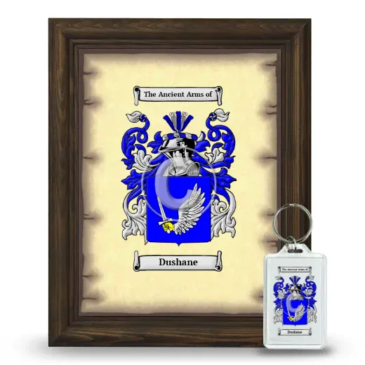 Dushane Framed Coat of Arms and Keychain - Brown