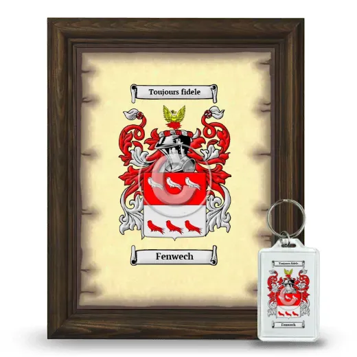 Fenwech Framed Coat of Arms and Keychain - Brown