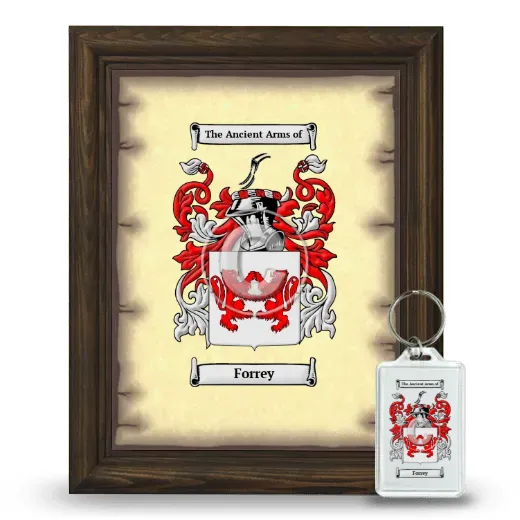 Forrey Framed Coat of Arms and Keychain - Brown