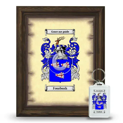 Fourbush Framed Coat of Arms and Keychain - Brown