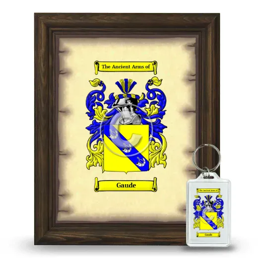 Gaude Framed Coat of Arms and Keychain - Brown