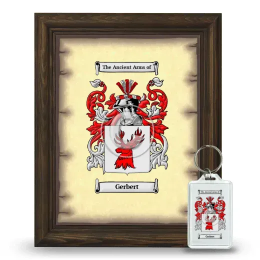 Gerbert Framed Coat of Arms and Keychain - Brown