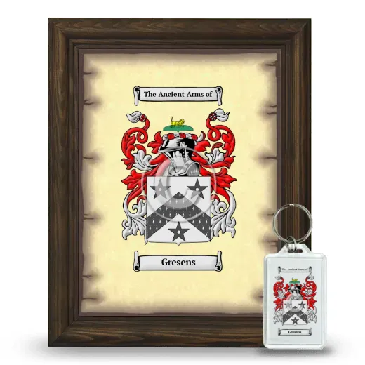 Gresens Framed Coat of Arms and Keychain - Brown