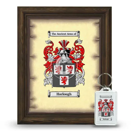Harlough Framed Coat of Arms and Keychain - Brown
