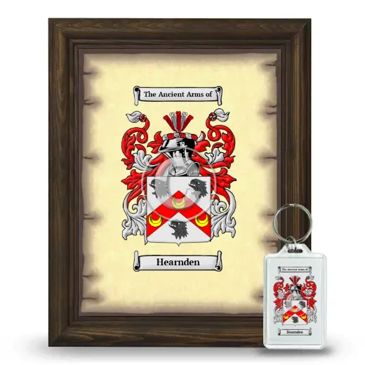 Hearnden Framed Coat of Arms and Keychain - Brown