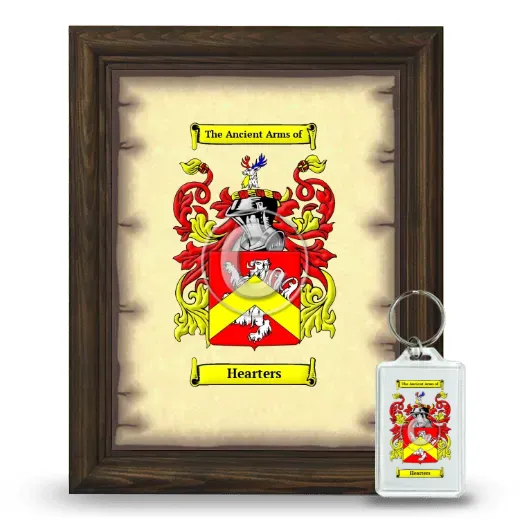Hearters Framed Coat of Arms and Keychain - Brown