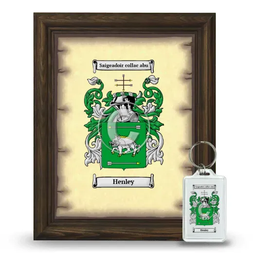 Henley Framed Coat of Arms and Keychain - Brown