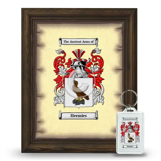 Hermies Framed Coat of Arms and Keychain - Brown