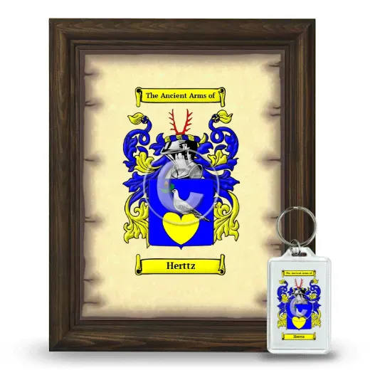 Herttz Framed Coat of Arms and Keychain - Brown