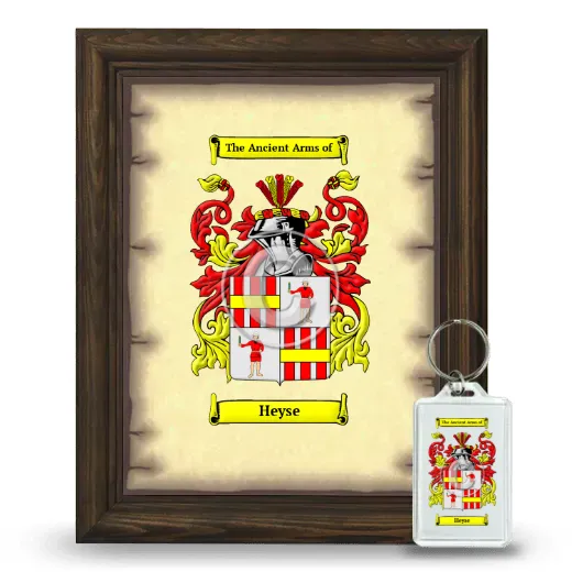 Heyse Framed Coat of Arms and Keychain - Brown