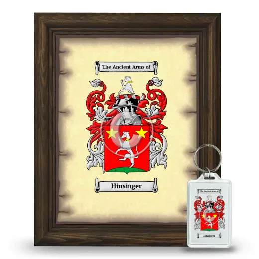Hinsinger Framed Coat of Arms and Keychain - Brown