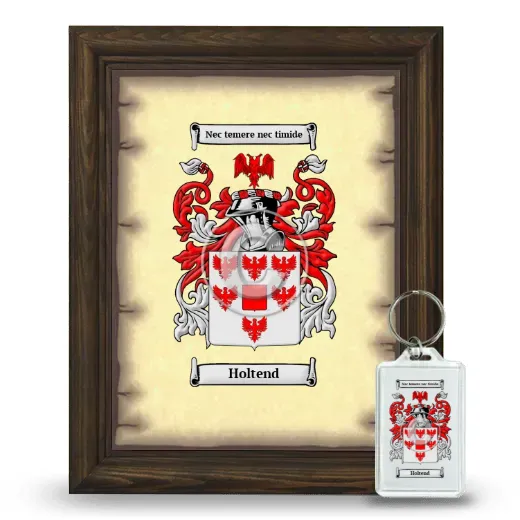 Holtend Framed Coat of Arms and Keychain - Brown