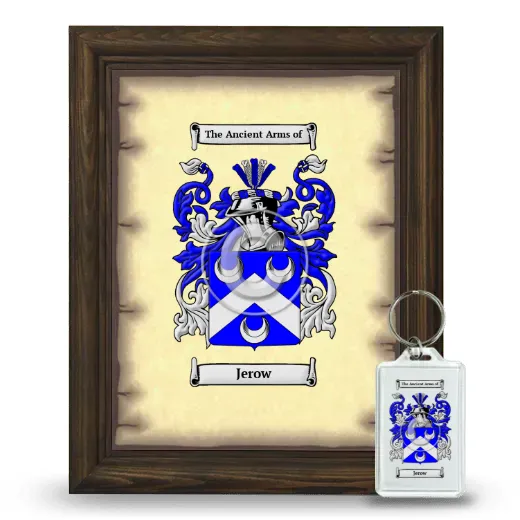 Jerow Framed Coat of Arms and Keychain - Brown