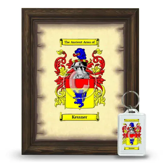 Kessner Framed Coat of Arms and Keychain - Brown