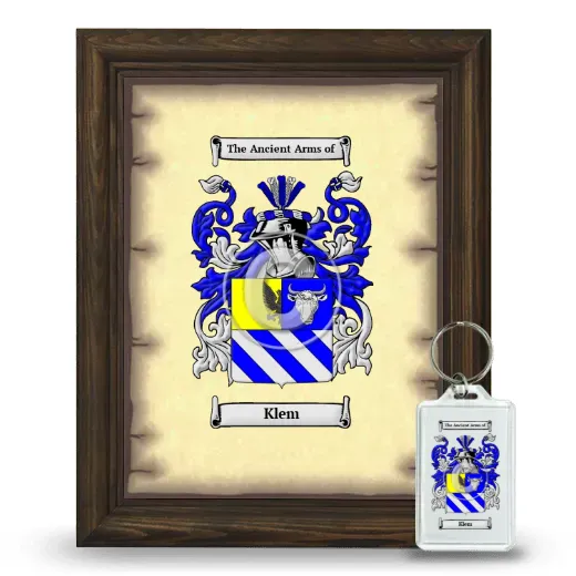 Klem Framed Coat of Arms and Keychain - Brown