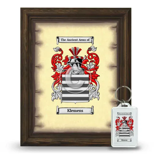 Klemens Framed Coat of Arms and Keychain - Brown