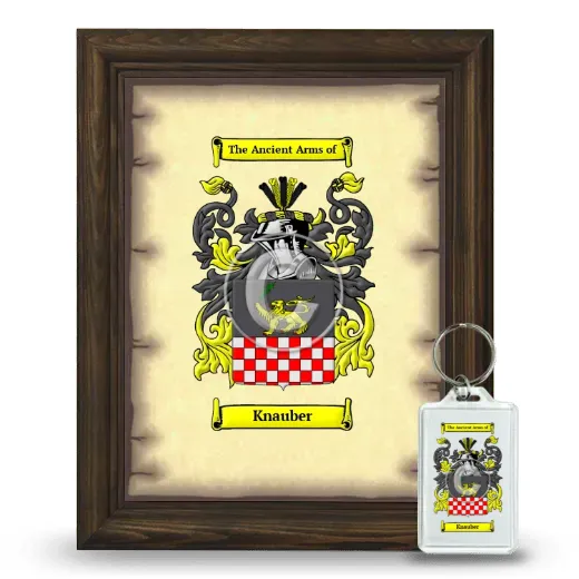 Knauber Framed Coat of Arms and Keychain - Brown