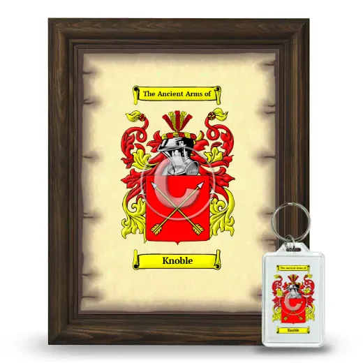 Knoble Framed Coat of Arms and Keychain - Brown