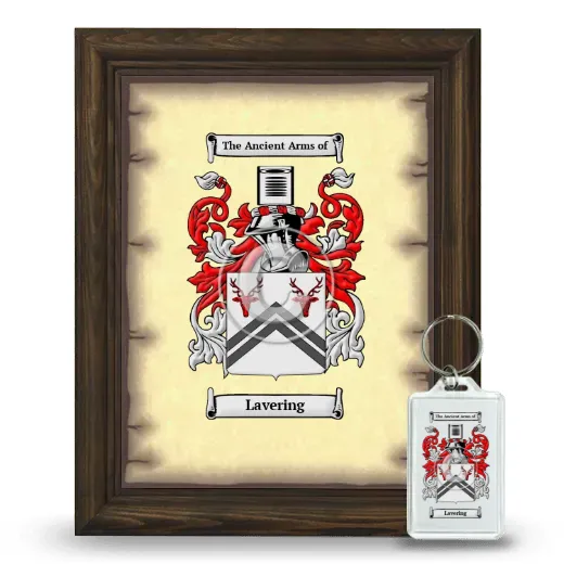 Lavering Framed Coat of Arms and Keychain - Brown