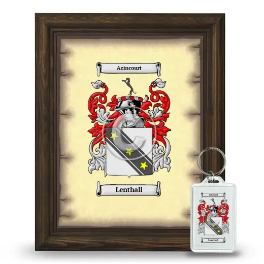 Lenthall Framed Coat of Arms and Keychain - Brown