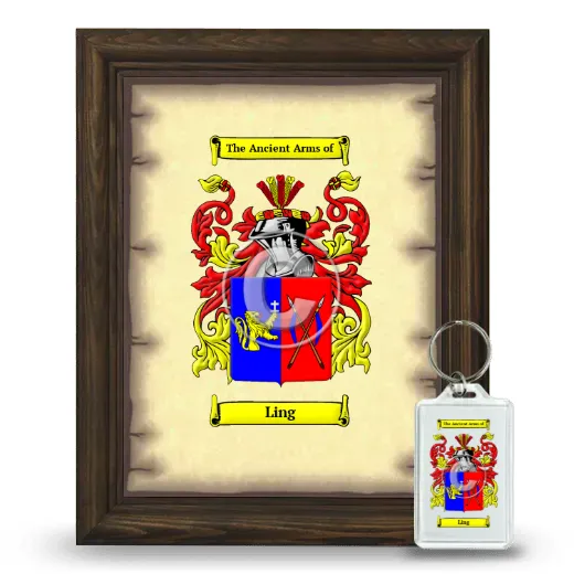 Ling Framed Coat of Arms and Keychain - Brown