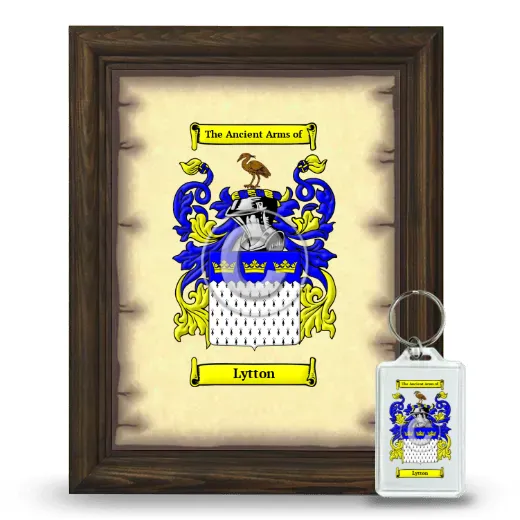 Lytton Framed Coat of Arms and Keychain - Brown