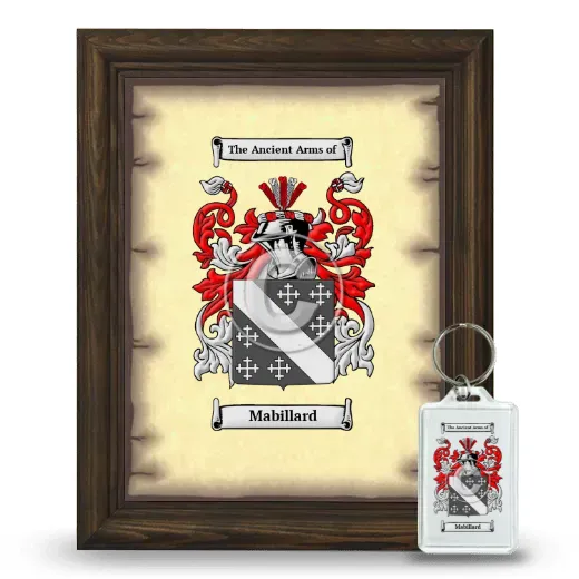 Mabillard Framed Coat of Arms and Keychain - Brown