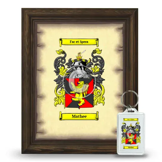 Mathee Framed Coat of Arms and Keychain - Brown