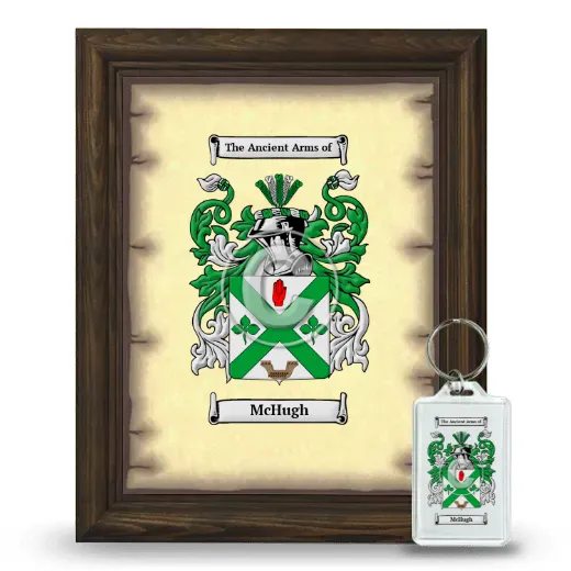 McHugh Framed Coat of Arms and Keychain - Brown